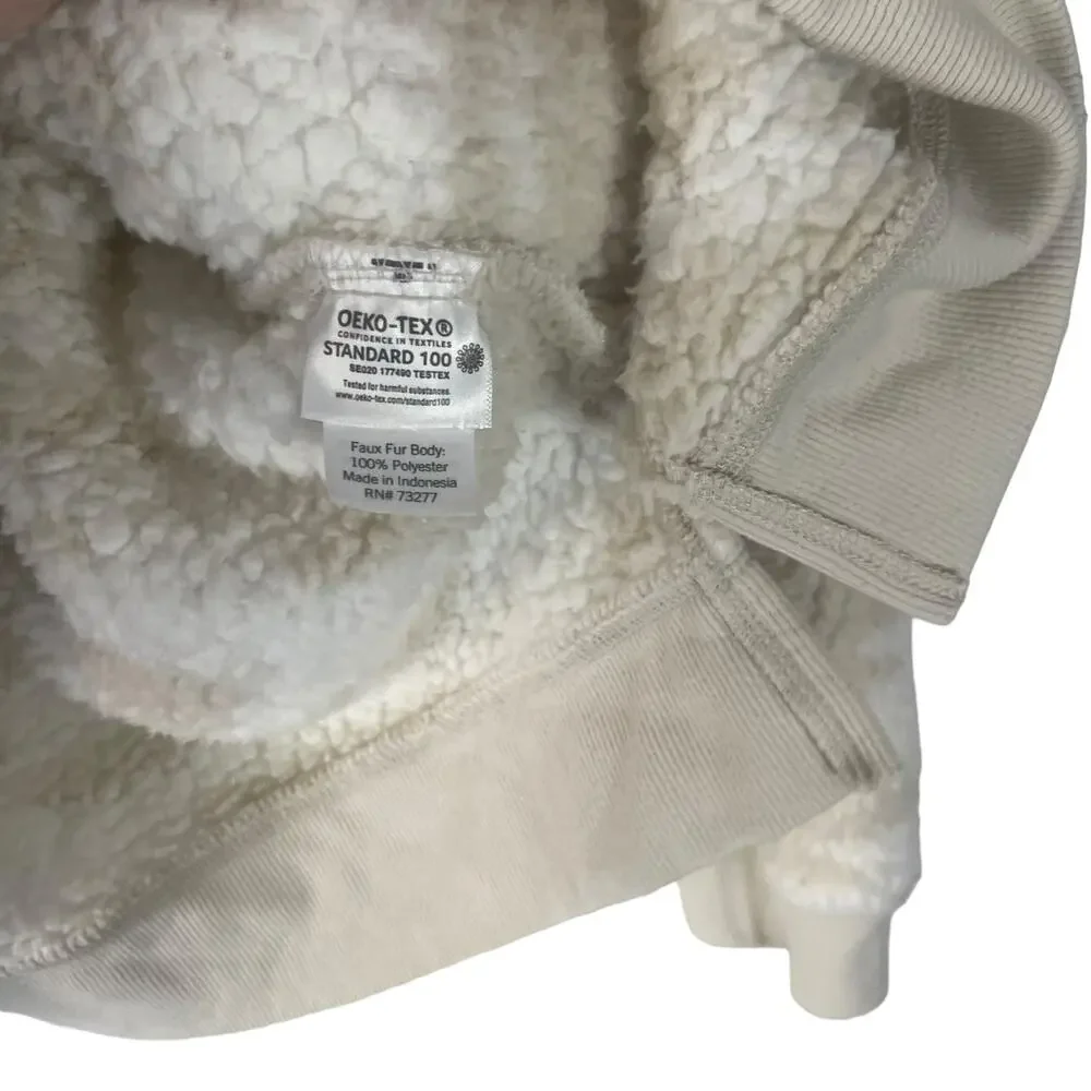 Sonoma Women's Size Large Sherpa Tan Cream‎ Sherpa Hooded Sweater